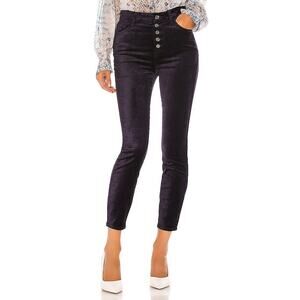 7 For All Mankind High Waist Velvet Ankle Skinny Pants Womens Sz 28 Royal Purple